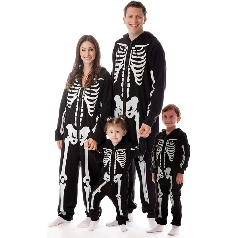 Family Matching Halloween Costume Outfits for Women Full Sleeve Halloween Cloths Apparel Onesies Pajamas