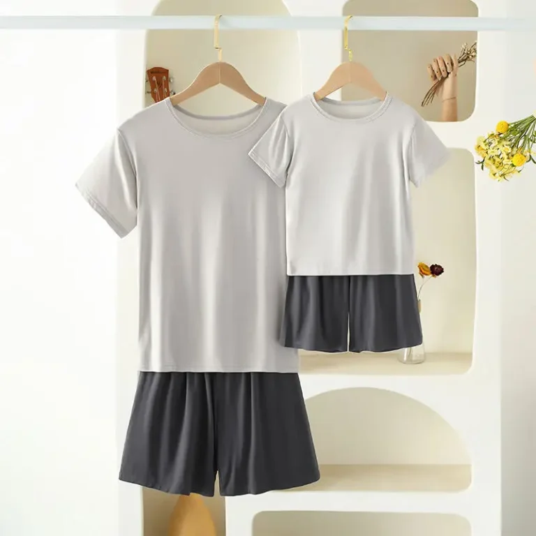 Family-Matching-Pajama-Set-Summer-Casual-Modal-Kids-Adults-Couple-Outfits