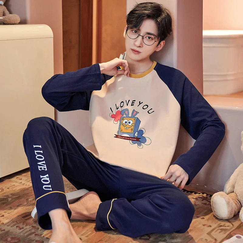 Fashion Sleepwear Round Neck Pajamas Men's Sleepwear Custom Nightwear Pajamas