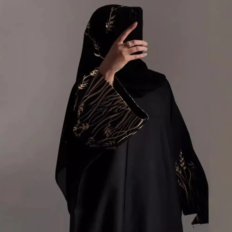 Fashion Summer Women's Tunic Arabic Embroidered Abaya Robe Customizable Robe
