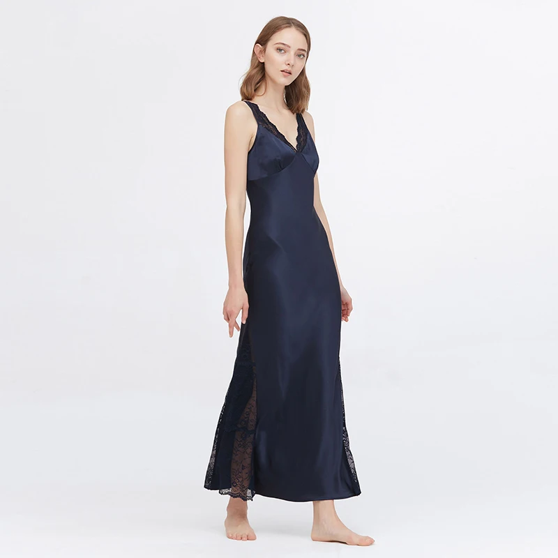 Fashion Thermal Silk Suede Sleeveless V-Neck Women's Long Night Dress Quick Dry Breathable Autumn Spring Sleepwear