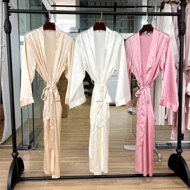 Fashion-Womens-Long-Sleeve-Silk-Satin-Kimono-Robe-Soft-Smooth-Calf-Length-Solid-Bride-Bridesmaid-Wedding-Morning-Gown-Sleepwear