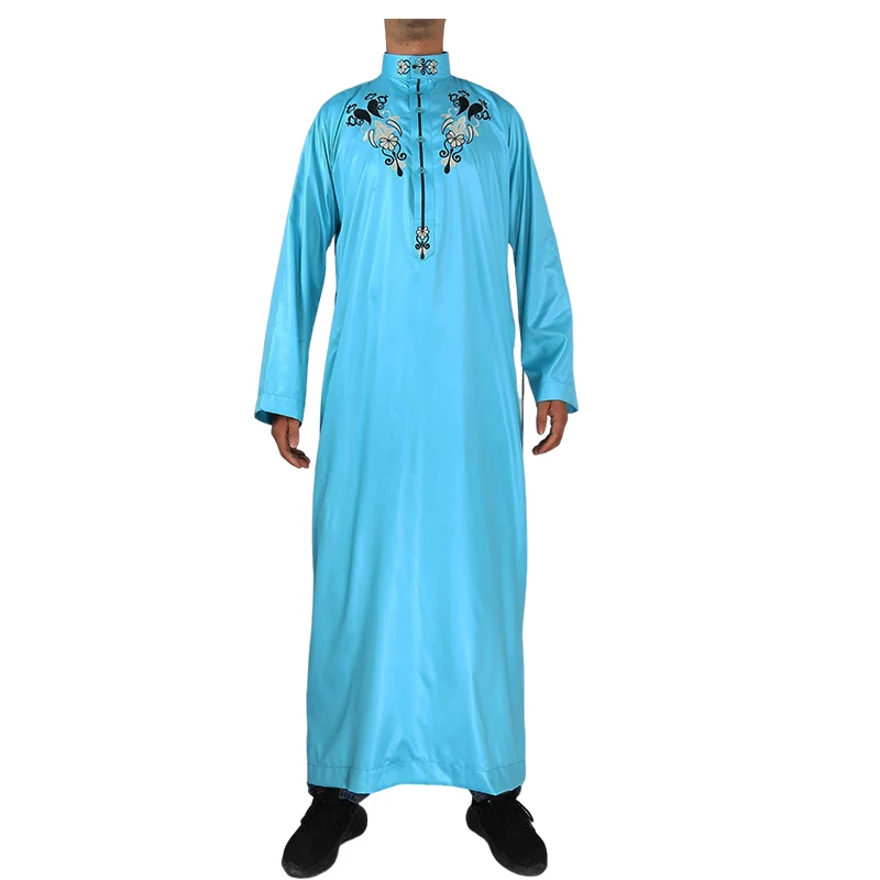 Fashionable Embroidered Style Modest Elegance Loose Style Middle East Country Men's Long Robes