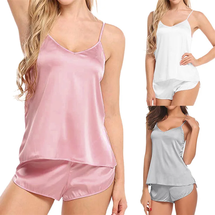 Femme 2 Piece Adult Women's V Neck Dessous Nighty Set Velvet Acrylic Fabric Quick Dry Breathable Sexy Sleepwear