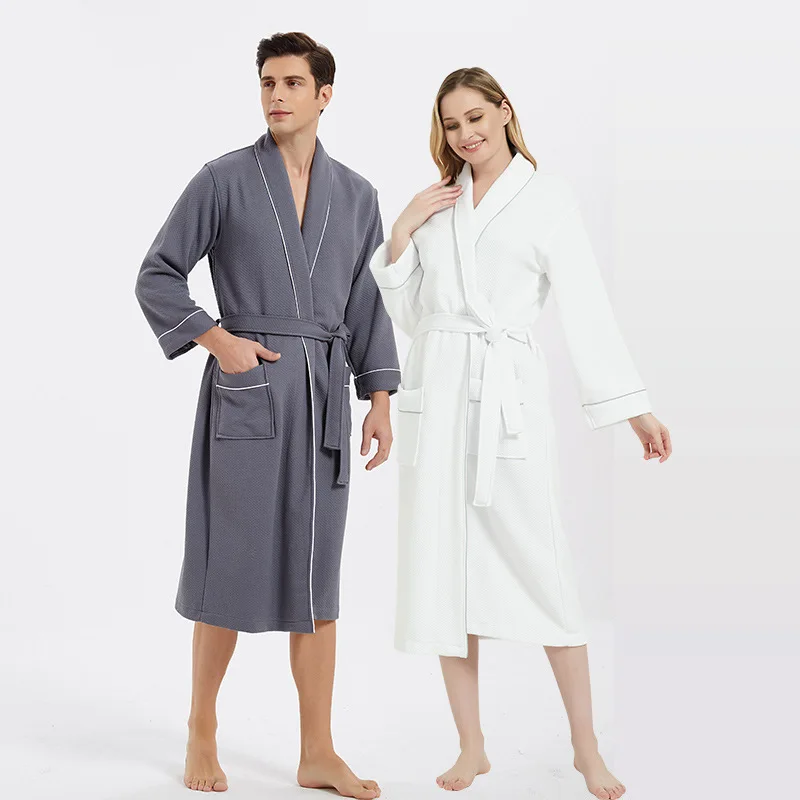 Five Star Hotel Modal Bathrobe Men's Women's Spring Autumn Solid Long Sleeve Absorbent Quick Drying Bathrobe