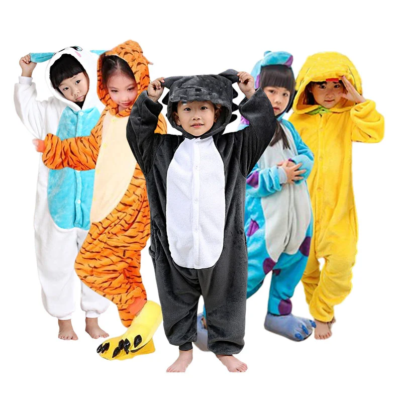 Flannel Cartoon Onesie Adults Kids Easy Bear Pijama Plush Kigurumi Pyjamas Summer Matching Animal Kigurumi Christmas