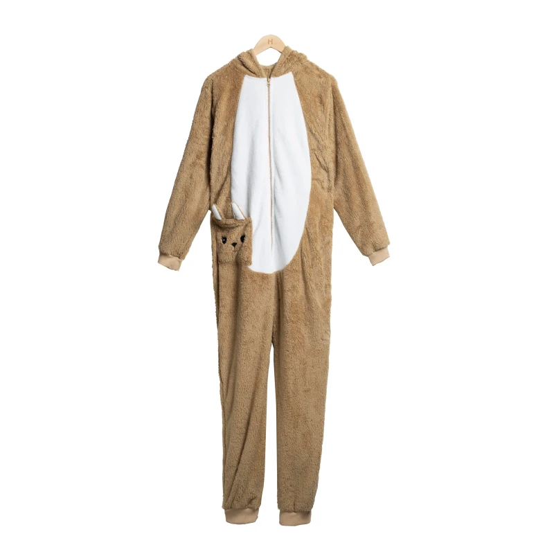 Flannel Stitch Animal Conjoined Pajamas Cartoon Men and Women Winter Coral Thickened Lovers Clothes pajamas onesie
