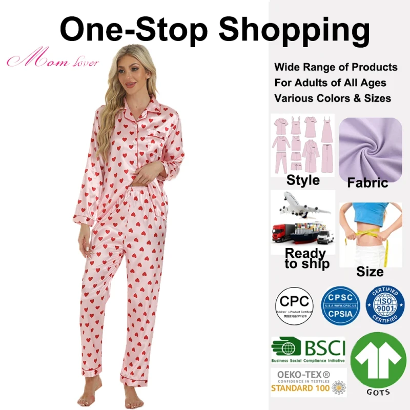 Floral Satin Women's Pajama Set Long Sleeve Cardigan Full-Length Pants Summer Quick Dry Breathable European Style Casual