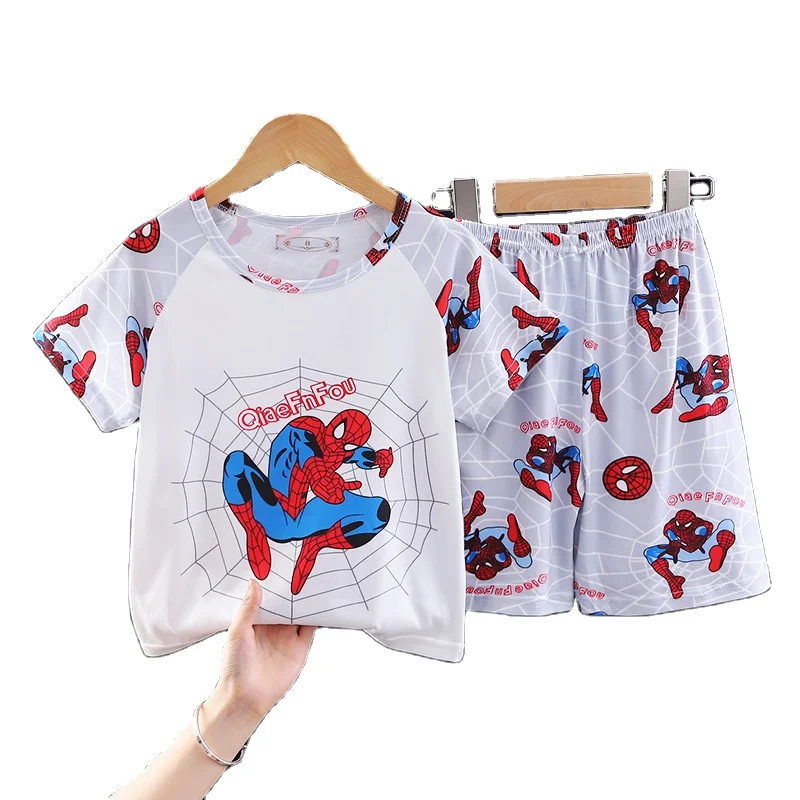 Girls Summer Thermal Breathable Plus Size Cartoon Pajamas Toddler Shorts Sets Sleepwear Kids Polyester 2 Piece Customized Colors