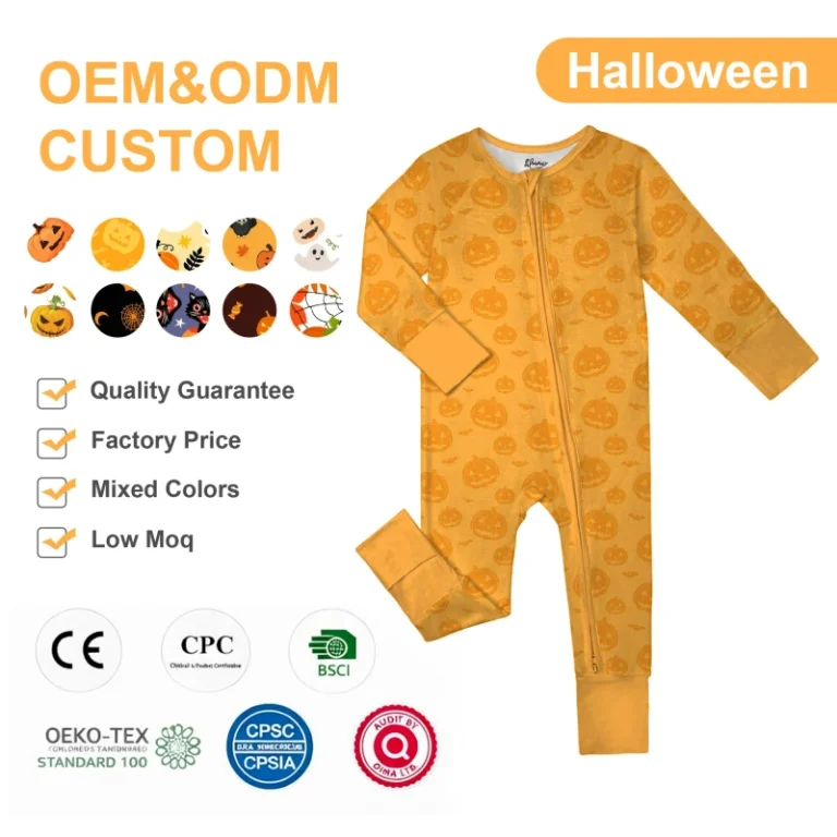 Halloween-Big-Kid-Sizes-Organic-Bamboo-Pajamas-Custom-RTS-Mystery-Box-Baby-Bamboo-Pajamas-Cartoon-Print-Set