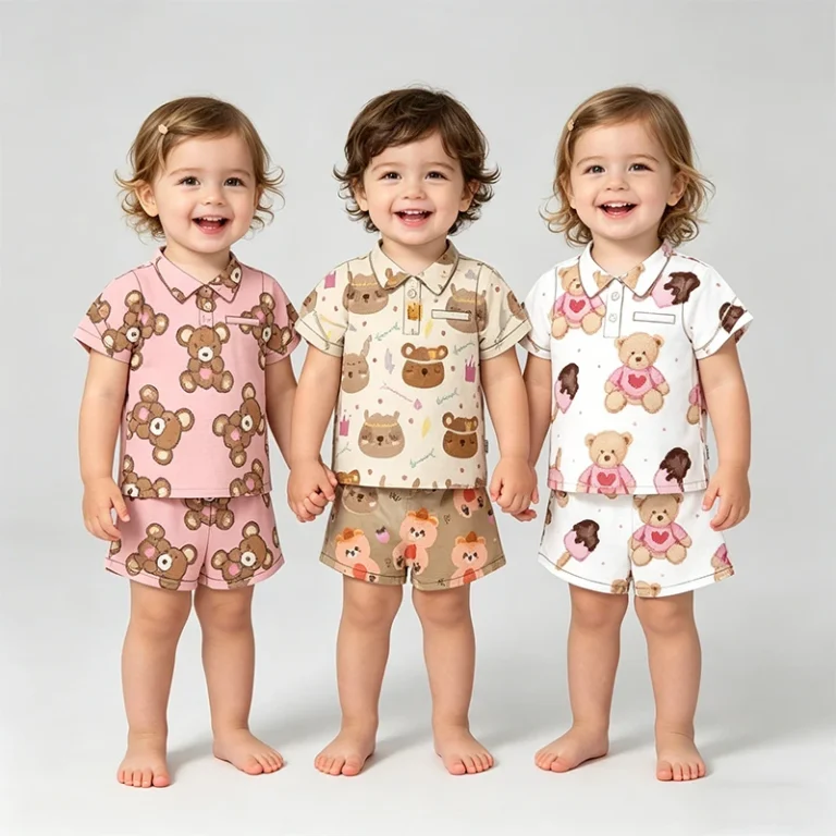 High-Quality-Bamboo-Fabric-Baby-Unisex-Sleepwear-Pajama-Clothes-Toddler-Short-Sleeve-Nightgown-2pcs-Pjs-Children-Clothing-Set