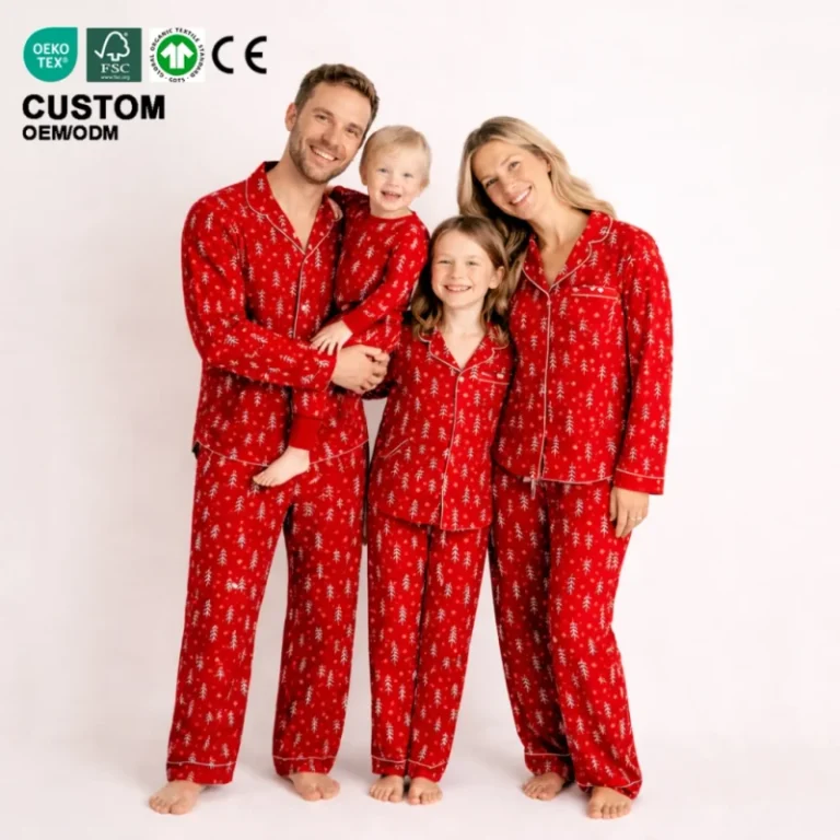 High-Quality-Bamboo-New-Print-Mommy-and-Me-Pajamas-Baby-Zipper-Romper-Family-Matching-Set