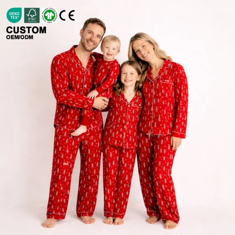 High Quality Bamboo New Print Mommy and Me Pajamas Baby Zipper Romper Family Matching Set