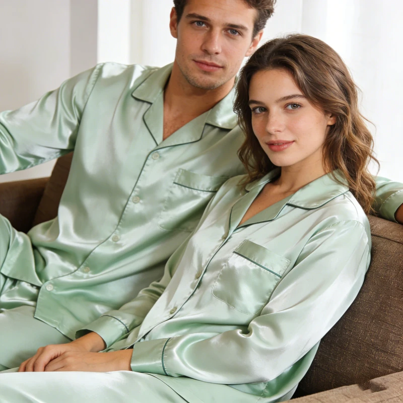High Quality Bamboo Pajamas Set Soft Comfortable 2PCS Sleepwear Family Nightwear Couple Matching Sleepwear