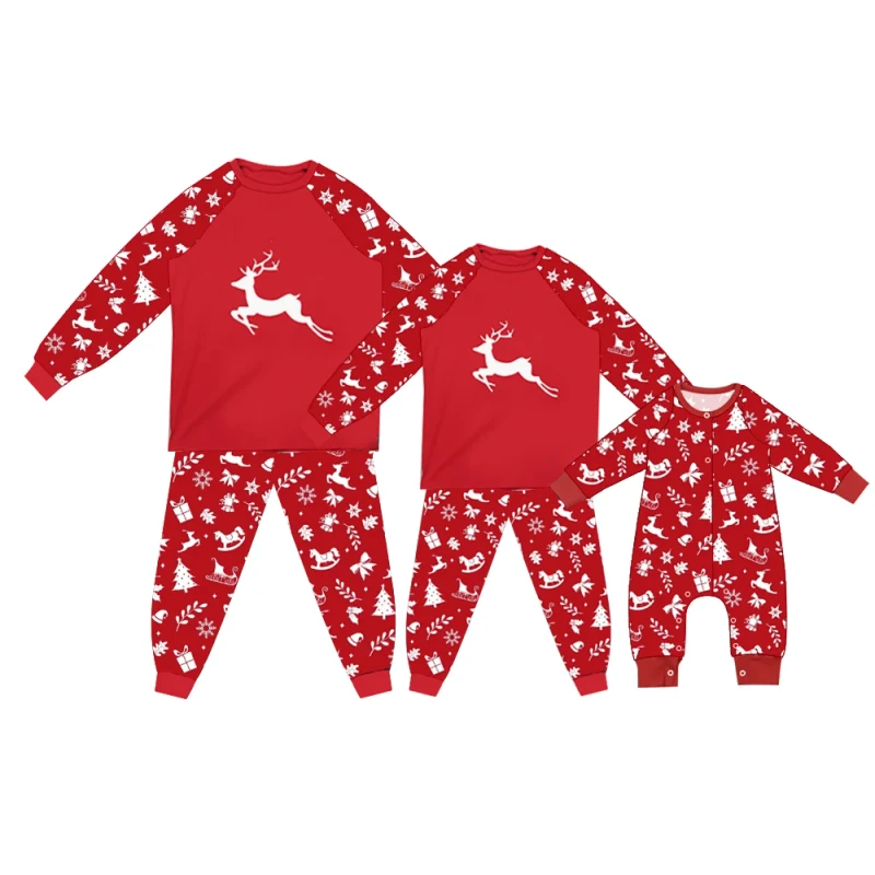 High Quality Christmas Family Matching Pajamas with Bamboo Fiber for the Whole Family Mommy and Me Outfits Piyama