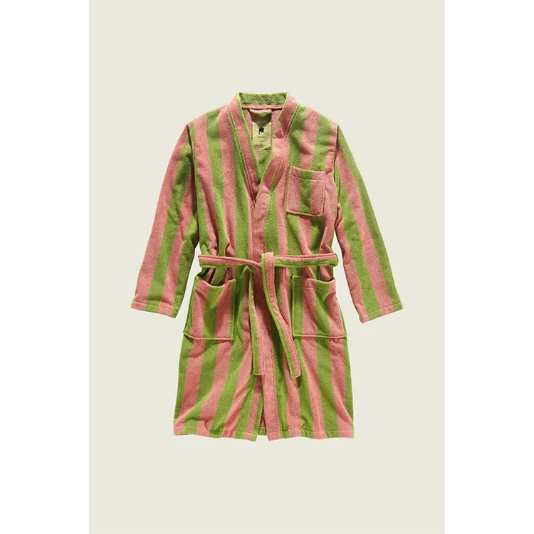 High Quality Customized Color Striped Terry Bathrobe Plus Size Men's Sleepwear Adult Robe