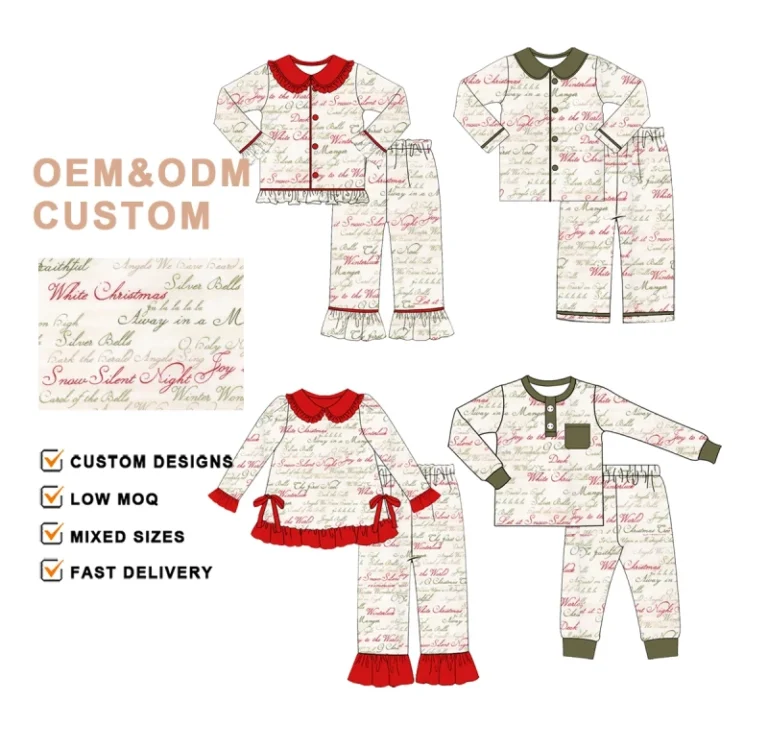High-Quality-Kids-Clothes-100-Cotton-Print-Family-Matching-Pajamas-Merry-Christmas-Girls-Clothing-Pyjamas-Sets-for-Sleepwear