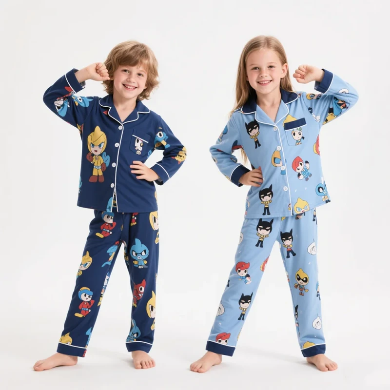 High Quality Long Sleeve Baby Pajamas Kids 100% Cotton Kids Pajamas Sleepwear Baby Casual Loungewear Sets
