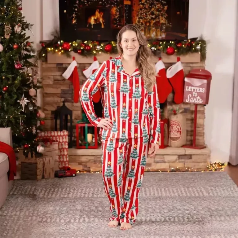 High-Quality-Matching-Outfits-Long-Sleeve-Shirts-Top-and-Pants-Women-Family-Pajamas-Matching-Set