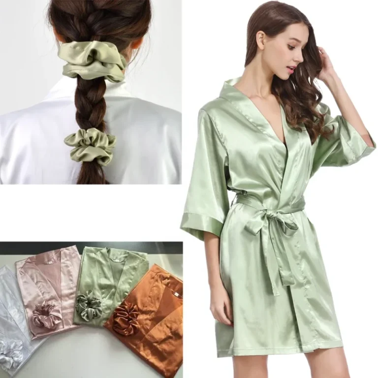 High-Quality-Womens-Bridal-Wedding-Solid-Silk-Satin-Robe-Women-Kimono-Robes-5cm-Hair-Scrunchies-Gift-Set-Bridesmaid-for-Bride