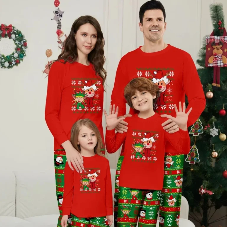 Holiday-Party-Set-Adults-Kids-2-Piece-Sleepwear-Pajamas-Christmas-Grinch-Set-Family-Matching-Christmas-Pajamas