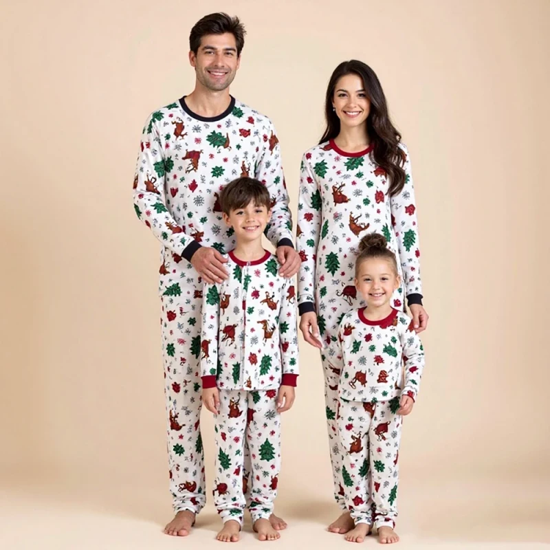 Hongbo Custom Designer Cozy Cotton Christmas Pajamas Family Matching Outfits for Boys Baby Boys Vocation Pijama