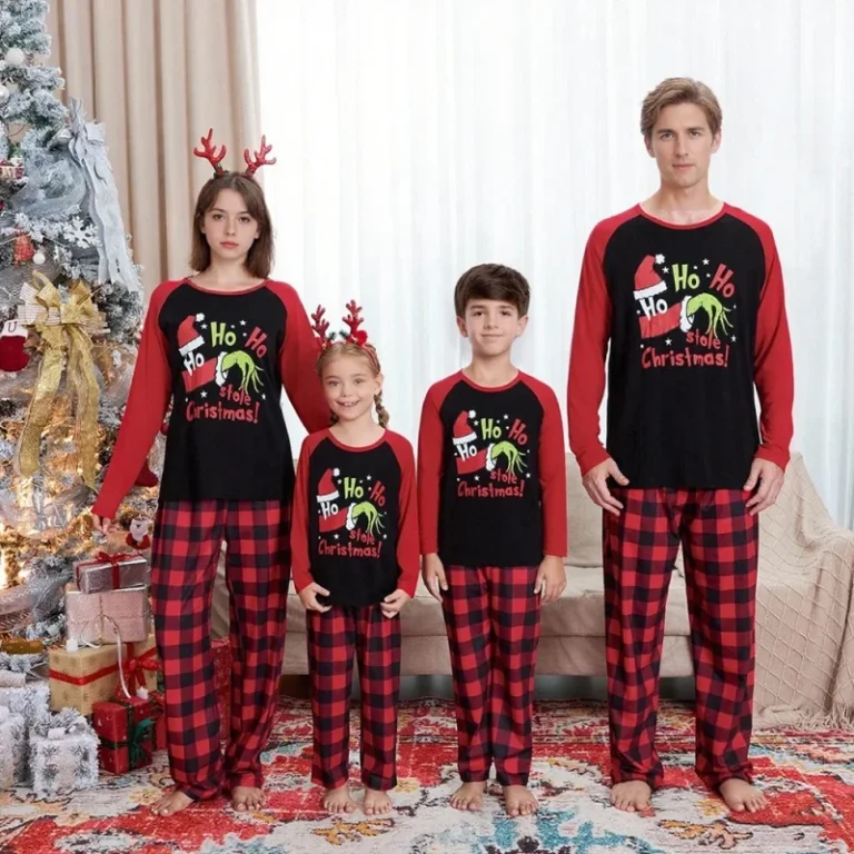 Hongbo-Customised-Christmas-Pajamas-Set-Girls-Family-Outfits-OEM-Personalised-Winter-Pjs