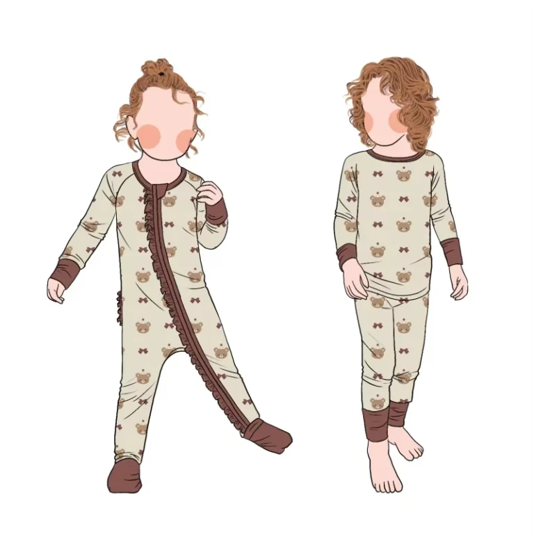 Hot-Selling-Personality-Simple-Sweet-Cute-Bear-Printed-Long-Sleeves-Children-2pcs-Pajamas-Kids-Sleepwear-Set-for-Toddler-Baby