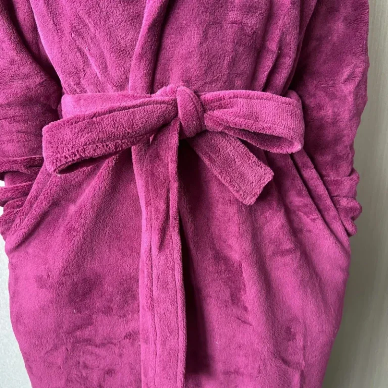 Hotel-Home-Soft-Bathrobe-Luxury-Womens-Pajamas-Robe-100-Polyester-Hooded-Yarn-Dyed-Woven