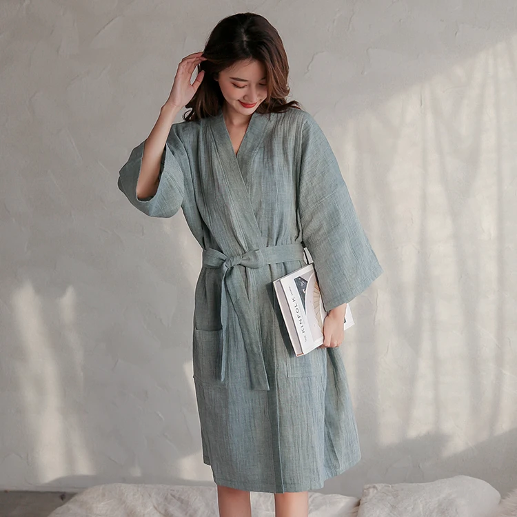 Hotel Women Cardigan Bathrobe Women Nightgowns Pajamas Women Sleepwear Robe Summer Bathrobes