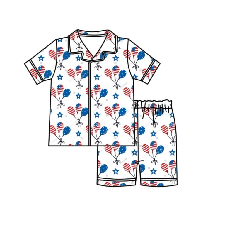 Independence-Day-Bamboo-Custom-Premium-Kids-Clothing-Children-New-Suit-Baby-Wear-Pajamas