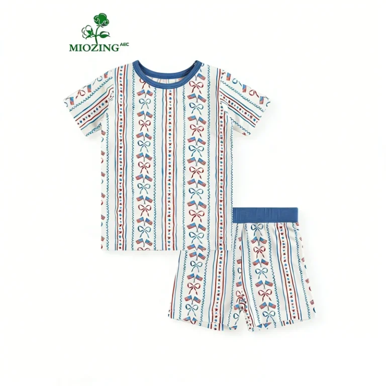 Independence-Day-Custom-Bamboo-Baby-Pajamas-Summer-Gender-Neutral-Kids-Pajamas-Set-Custom-T-Shirt
