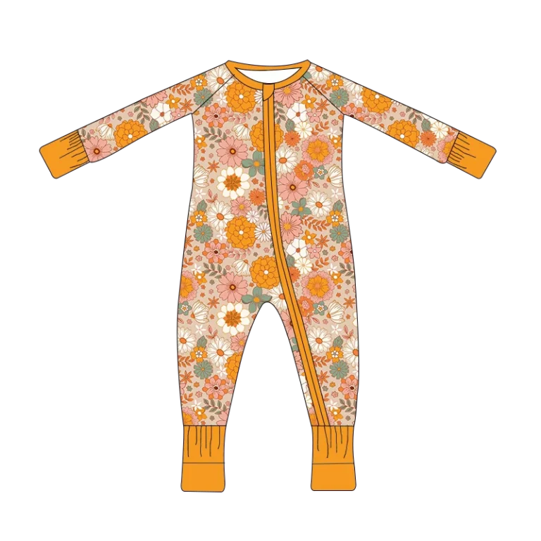Infant-Toddler-Long-Sleeve-Jumpsuit-Two-Way-Zippers-Footie-Pajamas-95-Bamboo-and-5-Spandex-Kids-Baby-Soft-Sleeper-Custom
