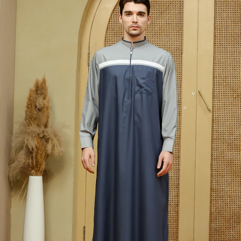 Islamic Men's Clothing Pakistani Arab Robe Solid Color Indian Robe