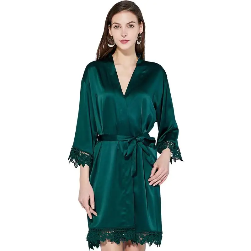 Item 3031 Factory Kimono Length Women's Robe Bride and Bridesmaid Satin Robes As Bride to Be for Wedding Party