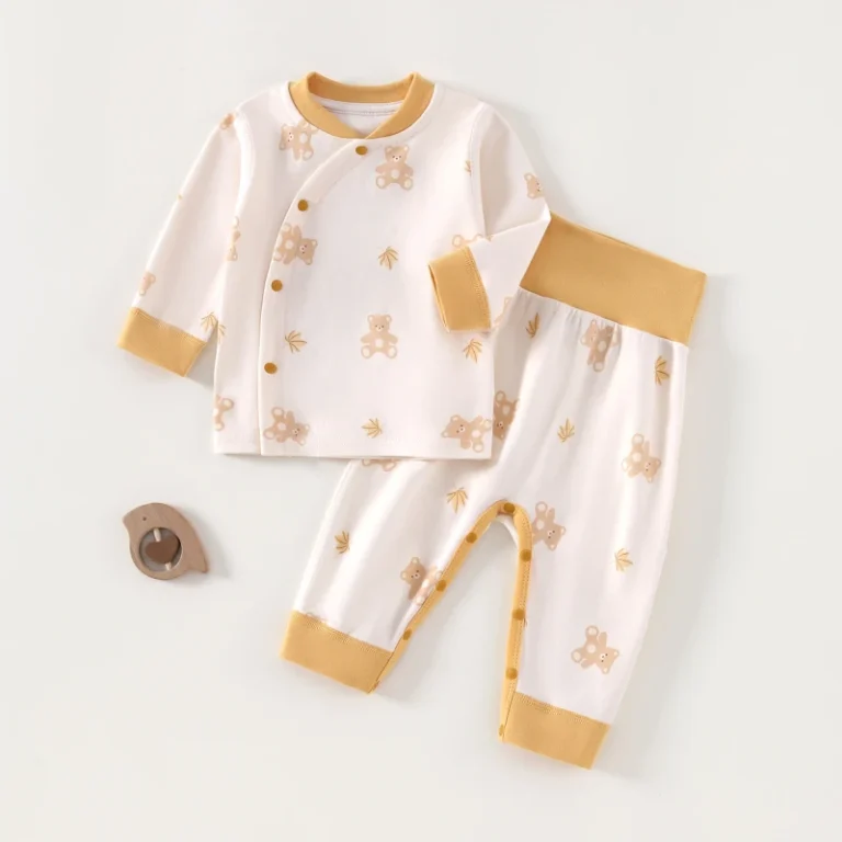 Ka-Ka-Bear-Spring-Unisex-Newborn-Baby-Clothing-Set-2PCS-Cotton-Casual-Cartoon-Print-Breathable-Crew-Neck-Hipsters-Pants-Long