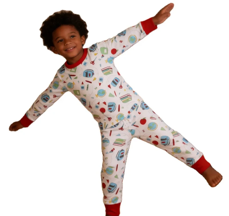 Kids 2pcs Breathable Quick Dry Plus Size Pajamas Set Factory Direct OEM Children Nightwear Custom Printed
