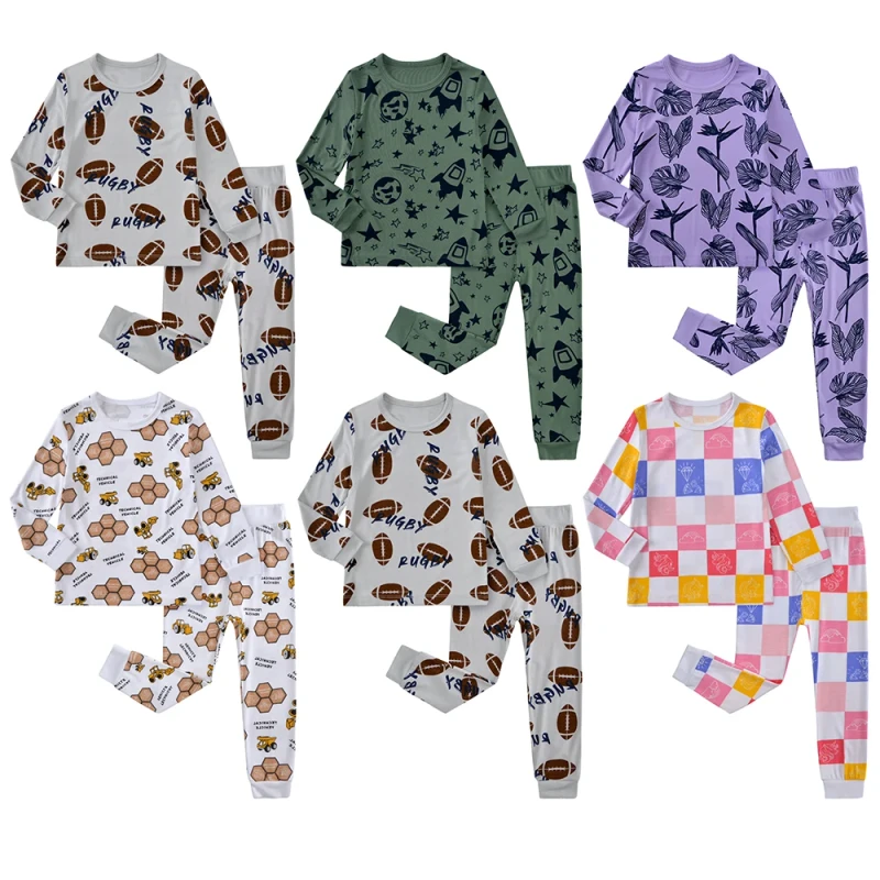 Kids Bamboo Pajama Set Children Boys Girls Pajamas Children Clothes Toddler Clothing Baby Bamboo Romper Pajamas Set
