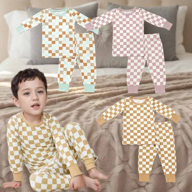 Kids Long Sleeve Pajama Set Bamboo Fiber Ocean Turtle Print Children's Comfortable Sleepwear Baby Clothing Pajamas Set