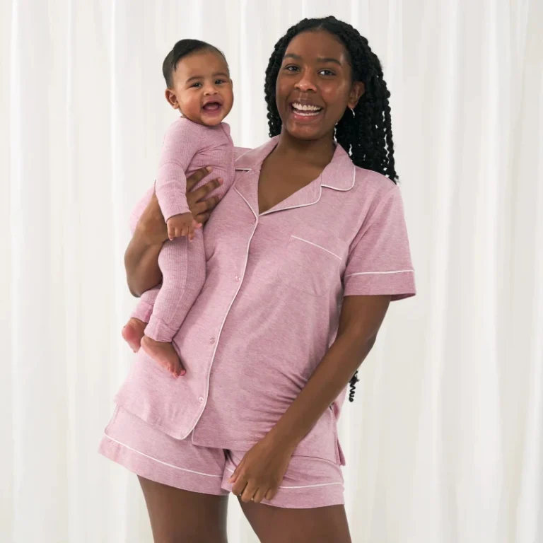 Knitted-Home-Wear-Pocket-Front-Striped-Bamboo-Pyjamas-Set-Solid-Short-Sleeve-Maternity-Sleepwear-Modal-Women-Loungewear