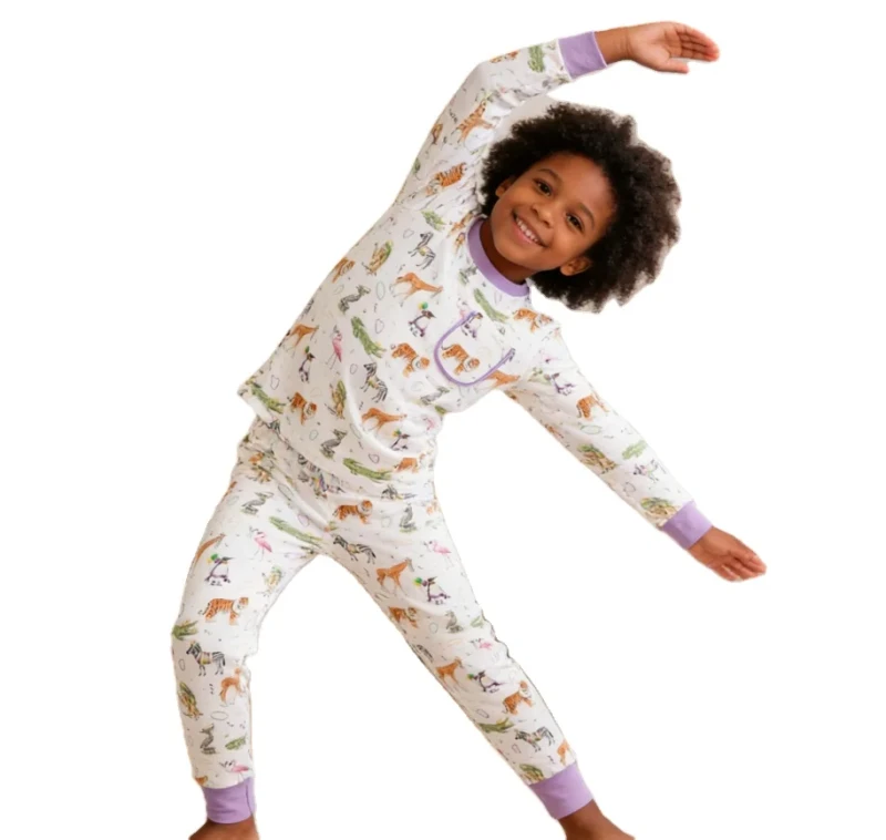 Latest Custom Kids Long Sleeve Pants Spring Autumn Set Toddler Sleepsuit Clothes Pajamas