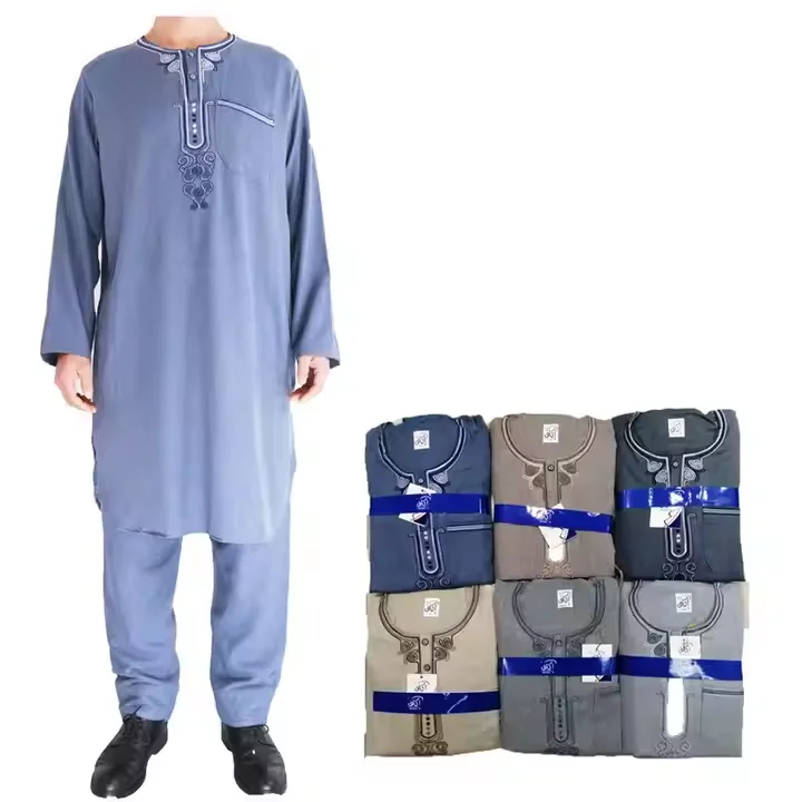 Long Sleeve Saudi Punjab Kuwait Hommes Kurta Pajama Jubba Jalabiya Dress Thobes Men's Dubai Saudi