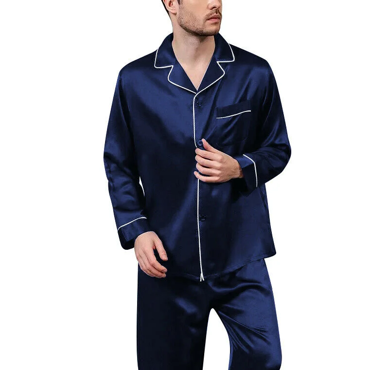 Long Sleeve Sleepwear Nightwear Clothing Cotton Men's Pajamas