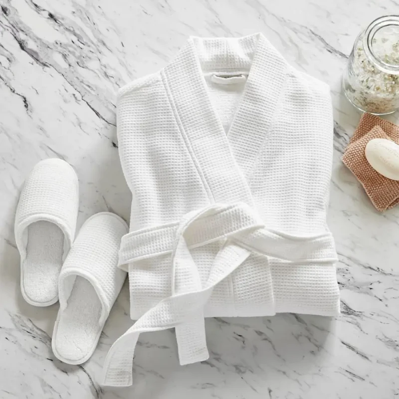Long Waffle Hotel Designer Bath Robe Unisex Cotton Night Robe High Quality Men or Women Bathrobe