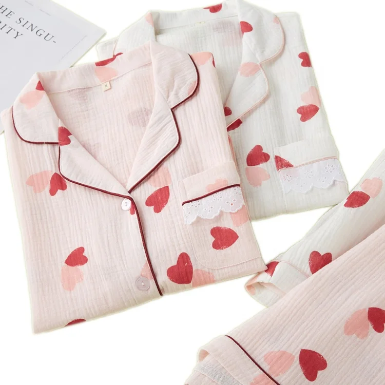 Loungewear Pink Soft Satin Sleepwear Short Sleeve Women Pajamas Set