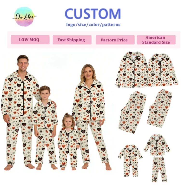 Low-MOQ-Halloween-Womens-Sleepwear-Two-Piece-Pjs-Set-Bamboo-Pajamas-Family-Matching-Outfits-Plus-Size