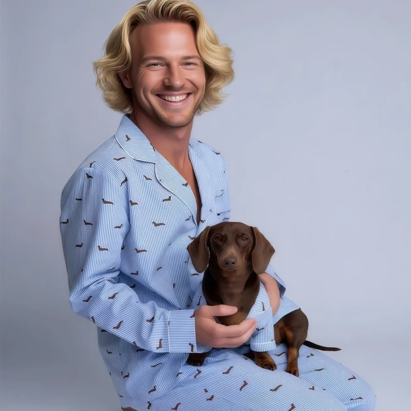 Luxury Bassotto Sausage Dachshund Wiener Dackel Dog Pajamas Sets Pet Loungewear Matching Human Family Clothes for a Stylish Look