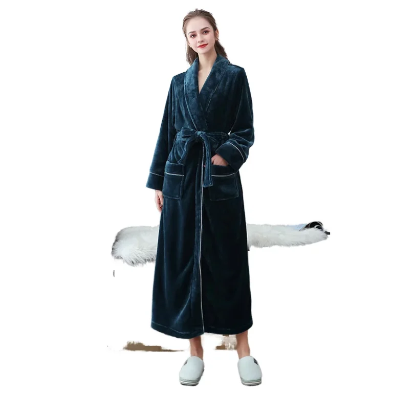 Luxury-Hotel-Grade-Soft-Bath-Robe-Winter-Sleepwear-for-Women-Warm-Solid-for-Bathroom