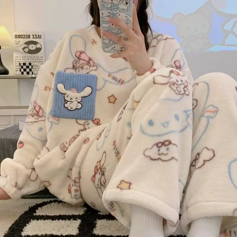 Luxury Soft Polka Dot Ice Silk Satin Women's Pajamas Long Sleeved Lapel Home Clothes 2 Piece Set