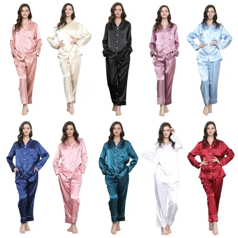 Luxury-Womens-Silk-Satin-Long-Sleeve-Top-Pants-Pajama-Set-Elastic-Waist-Drawstring-for-Bridal-Parties-Bridesmaids-for-Home-Use